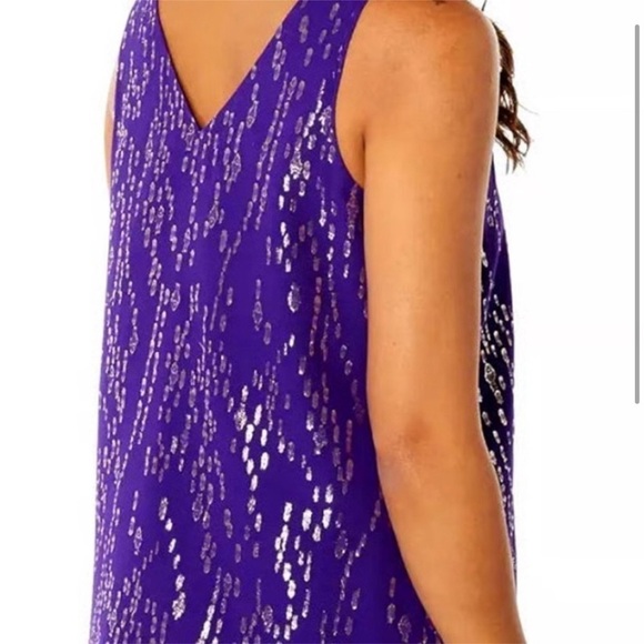 Lilly Pulitzer Florin Silk Tank Purple - Picture 2 of 6